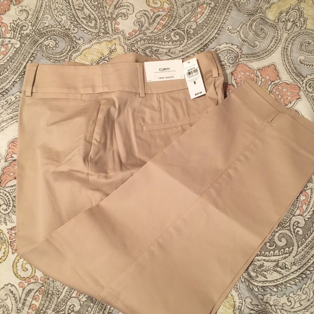 Khaki Cropped Ann Taylor Factory Pants